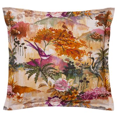 Linge de lit motif jardin d'Asie