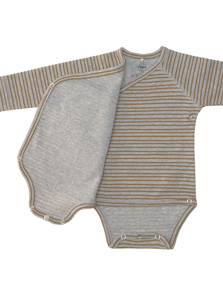 Langarm-Body STRIPED in grey melange