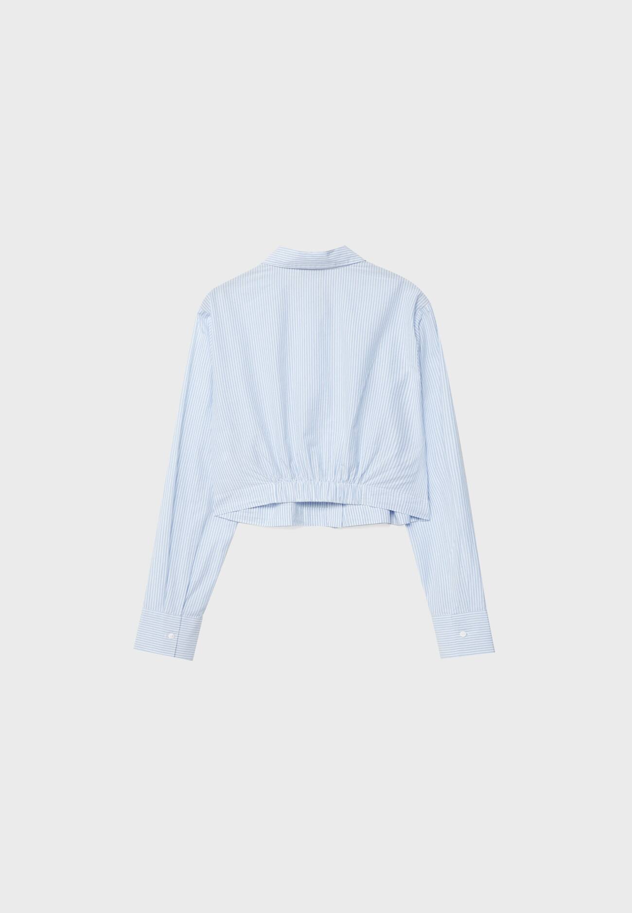 Camisa curta de popeline