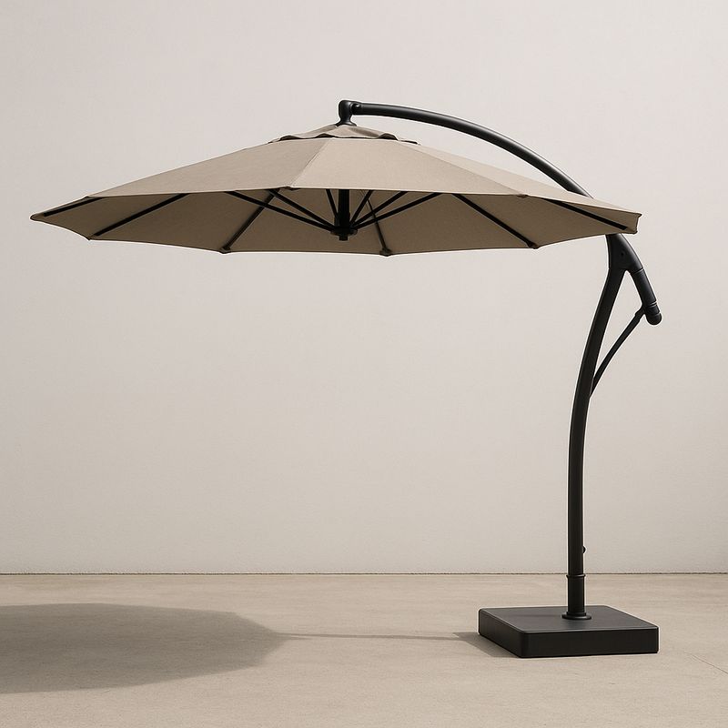 Ampelschirm Aluminium Gestell Beige Polyester 300cm
