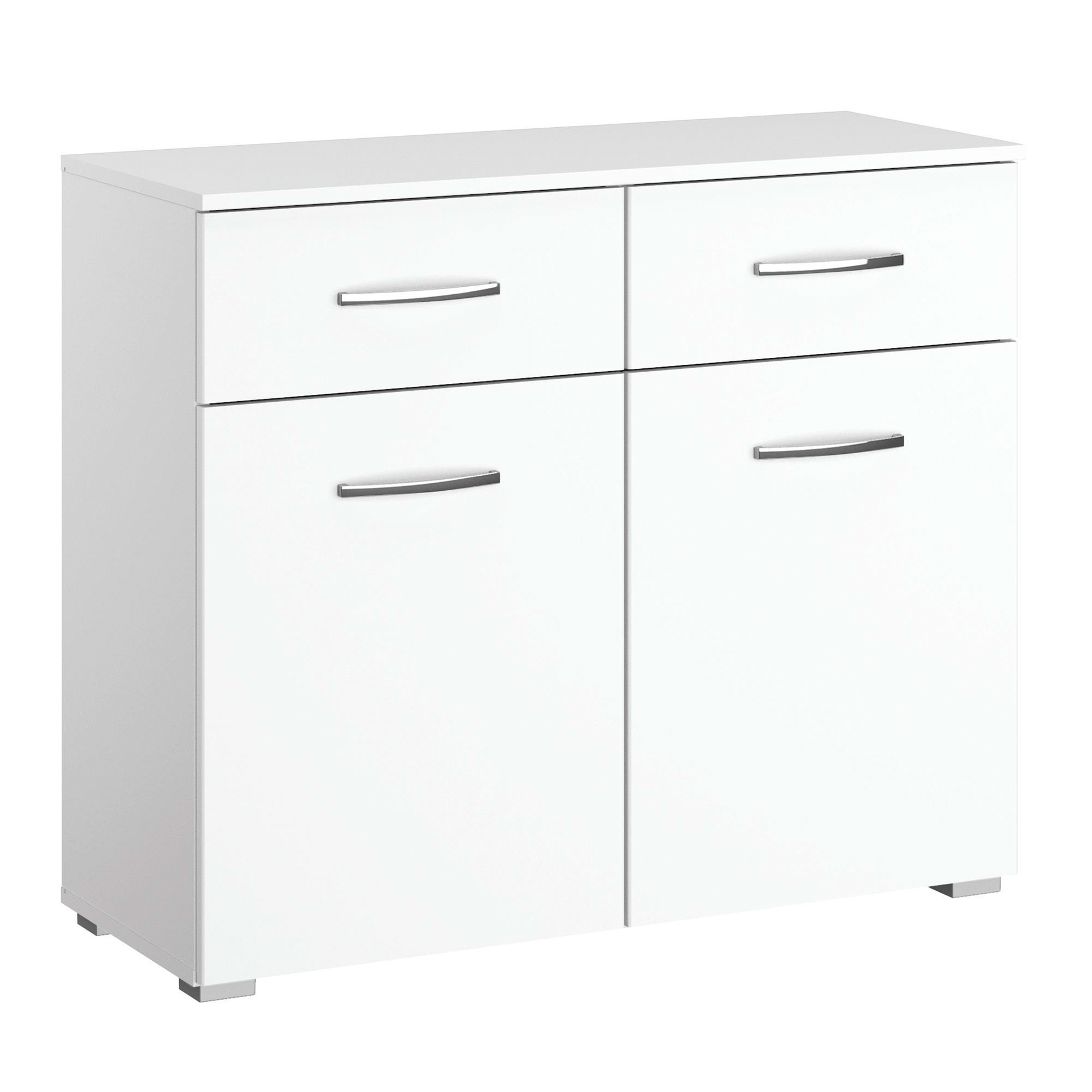 Kommode - alpinweiß - 2 Schubkästen - 93 cm