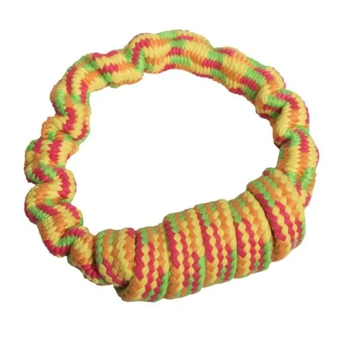 Argola de corda para brinquedo de cachorro, várias cores