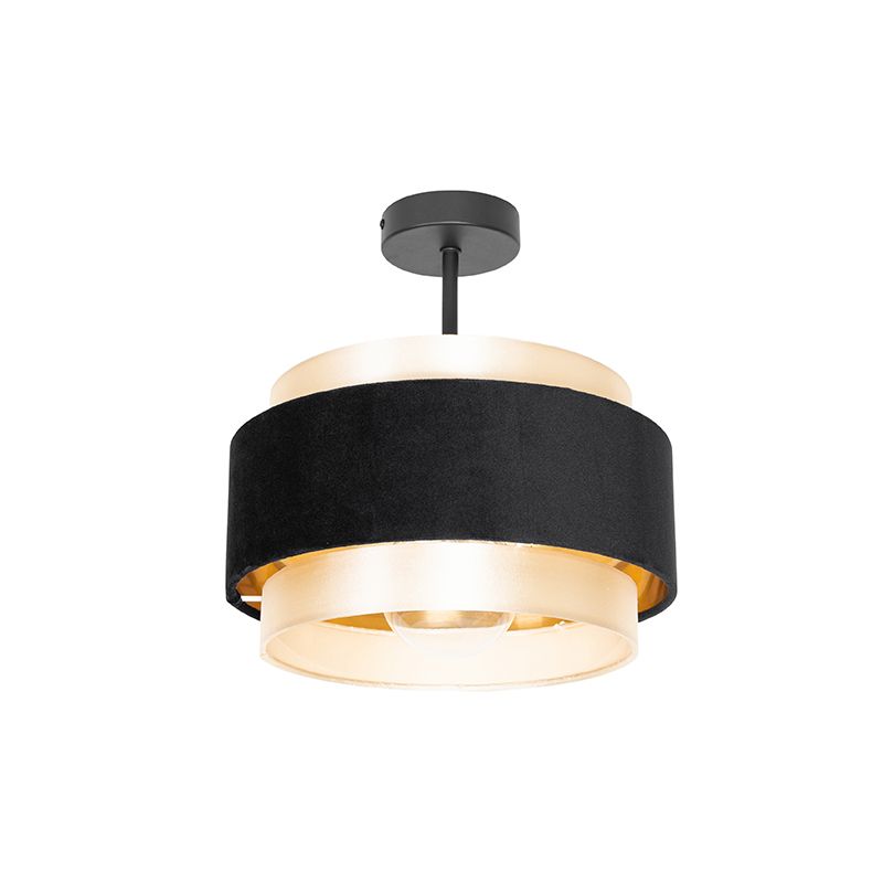 Moderne plafondlamp zwart met goud - Elif