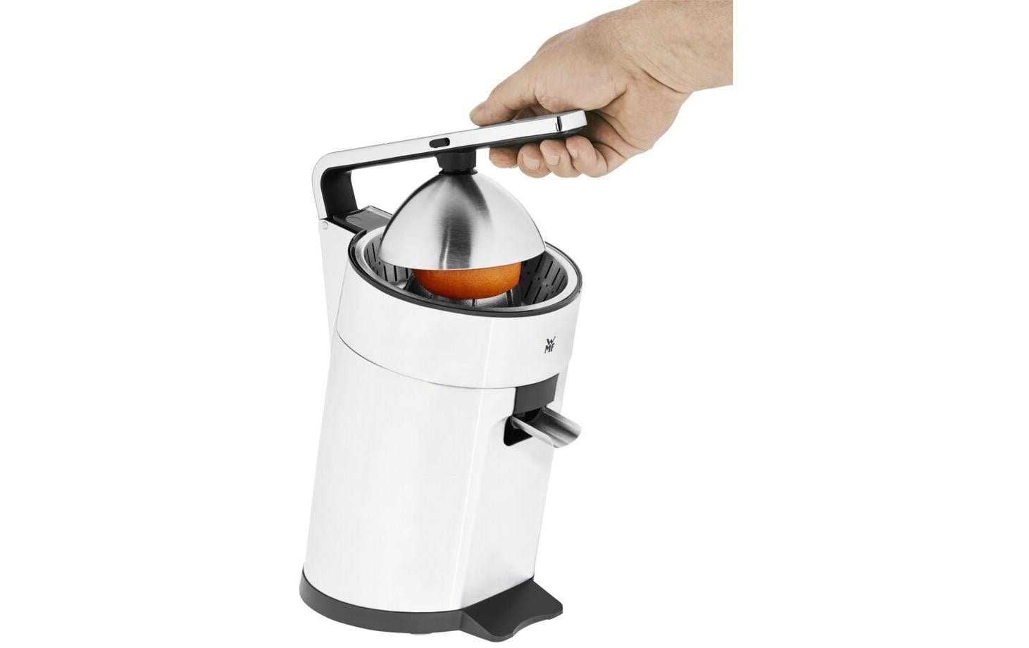 Zitruspresse Profi Plus Silber matt<br>Saftpresse mit universellen Entsafter-Presskegel