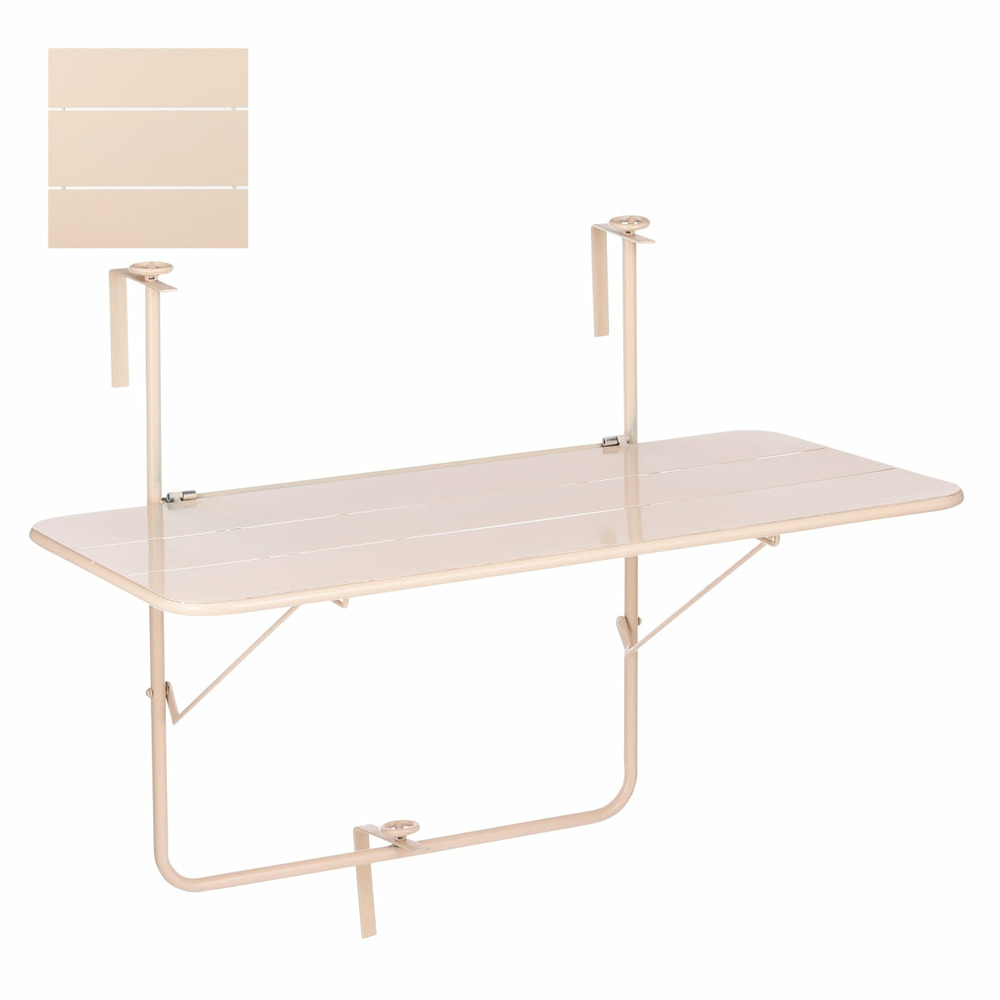 Mica decorations table de jardin balkon - 88x51.5x67 cm - le fer - rose