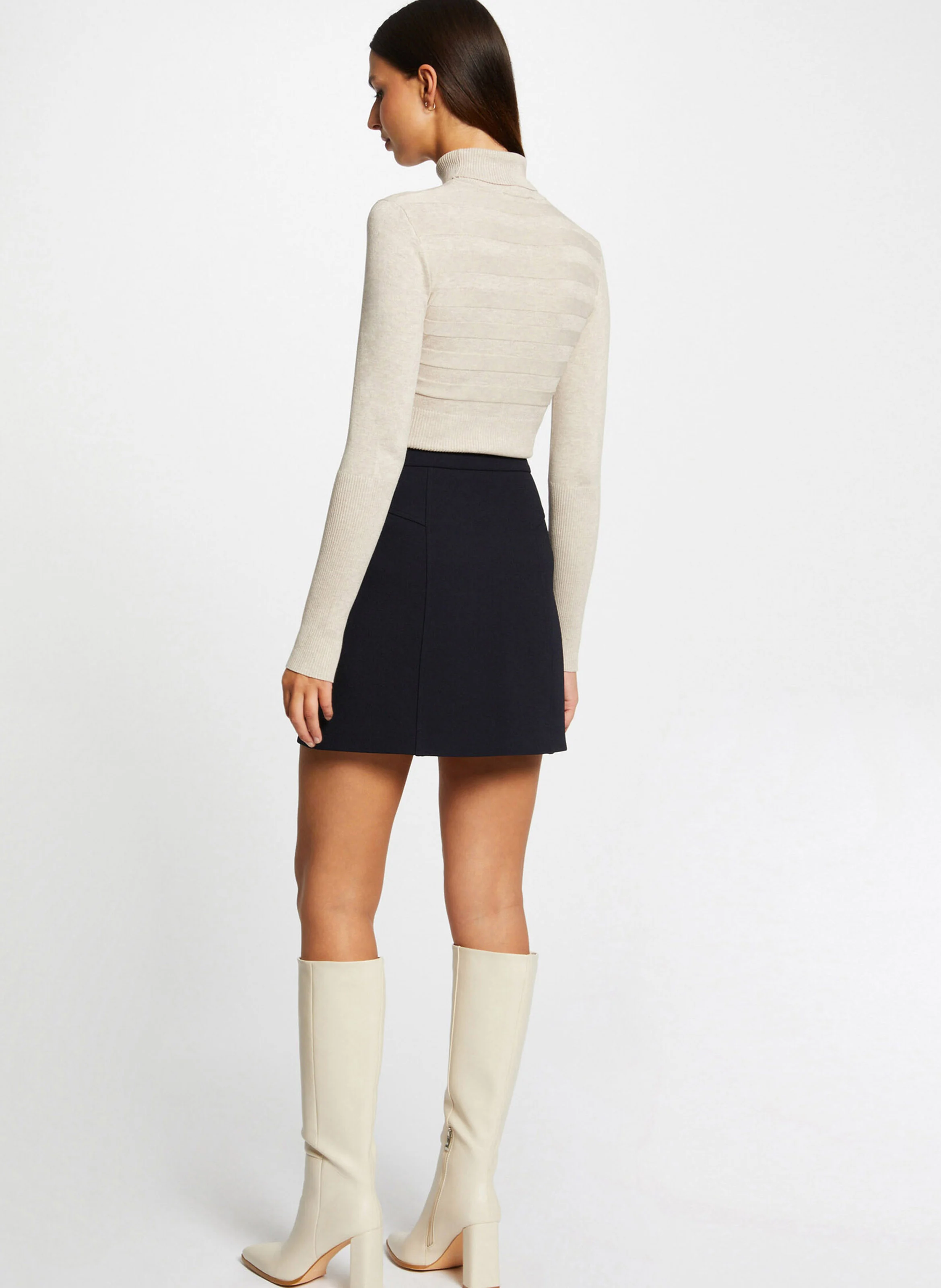 Pull col roulé | Beige