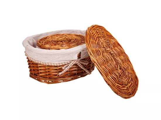 Set de 2 boîtes en osier marron