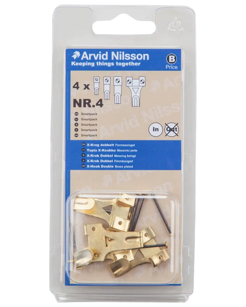 Arvid Nilsson X-krog dobbelt messing 4-pak