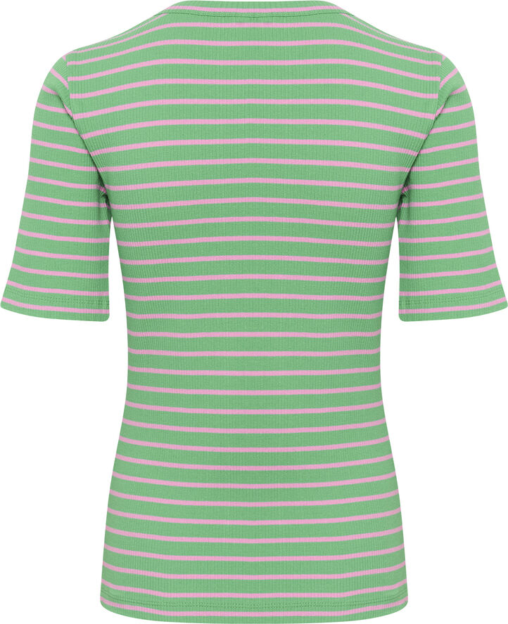 Culture CUdolly O-neck T-Shirt Green/pink stripe