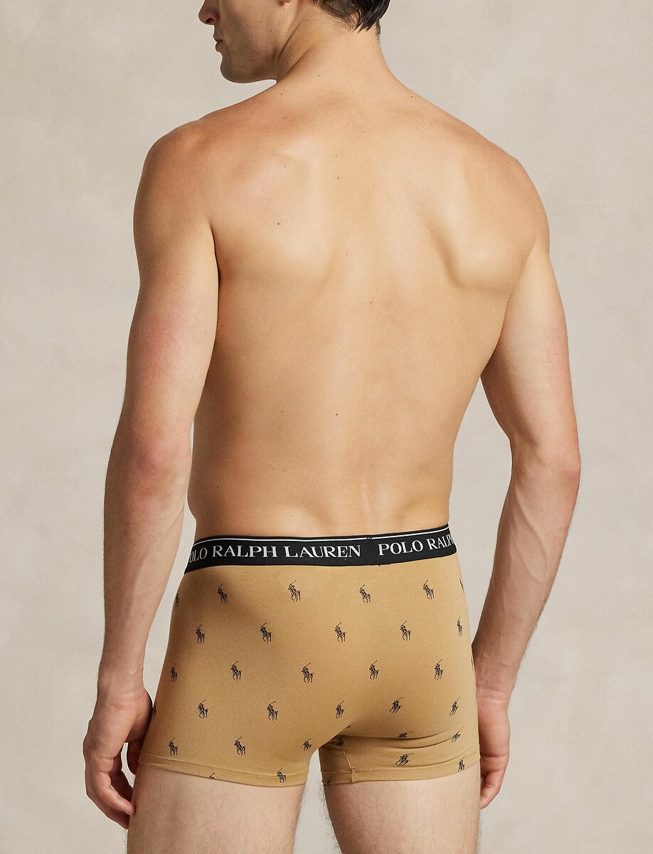 POLO RALPH LAUREN<br>Conjunto de 3 cuecas boxer clássicas em algodão elástico