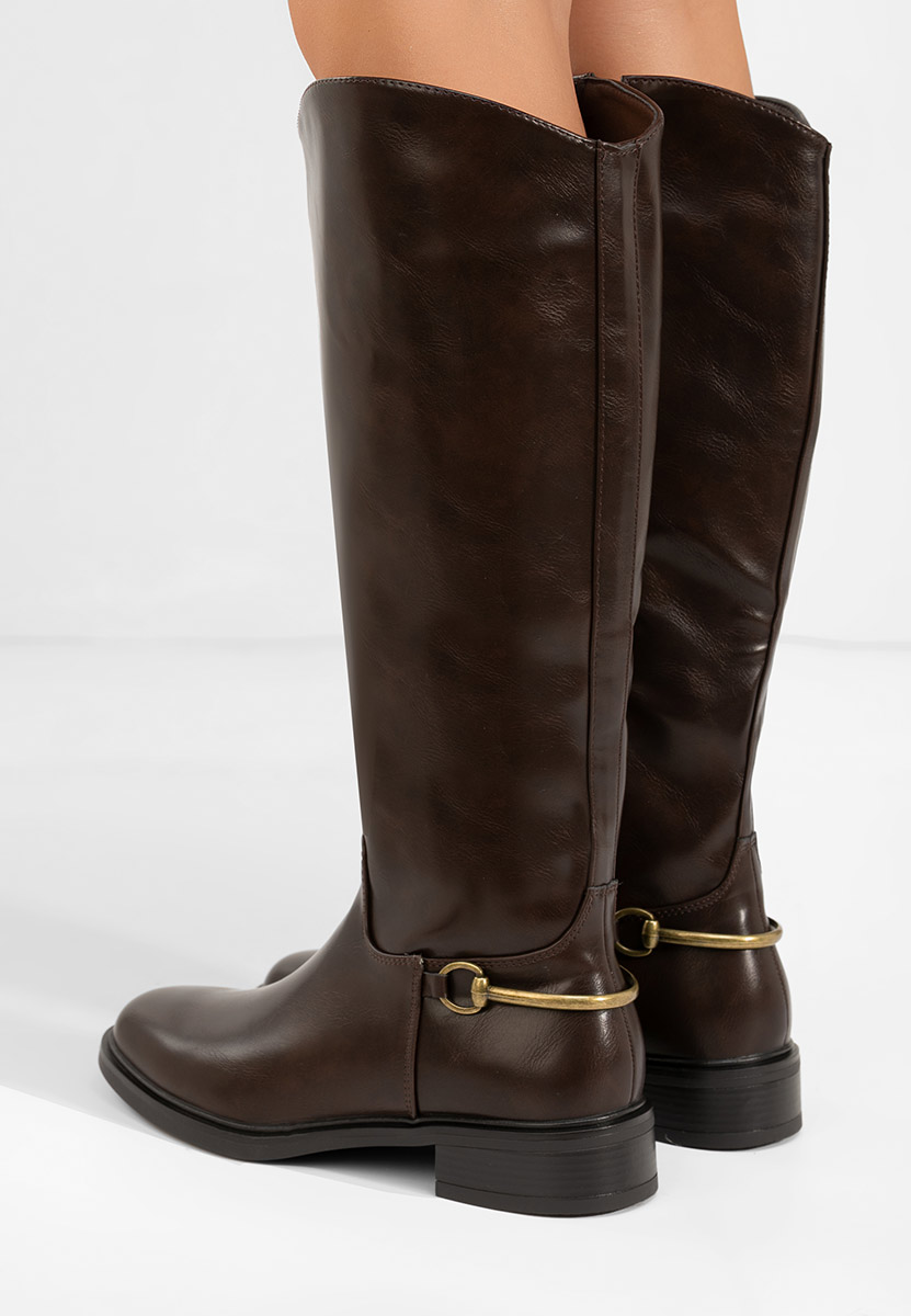 Bottes à petit talon brunes Scotie