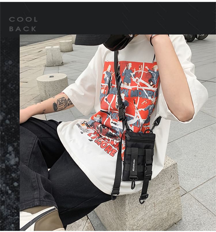 Hikuozy - Nylon crossbodytas met gesppaneel
