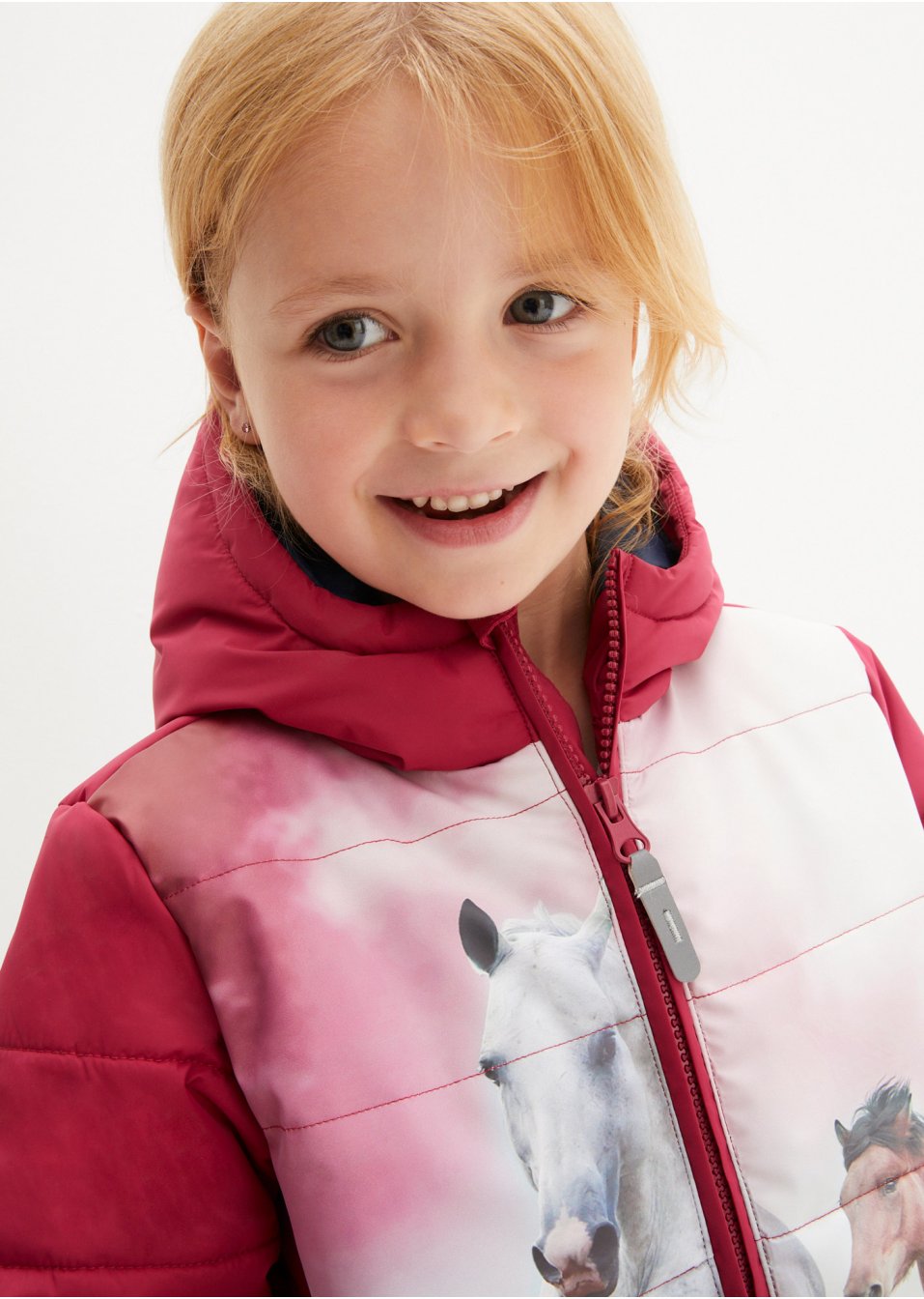 Veste hiver fille avec cheval, étanche et coupe-vent