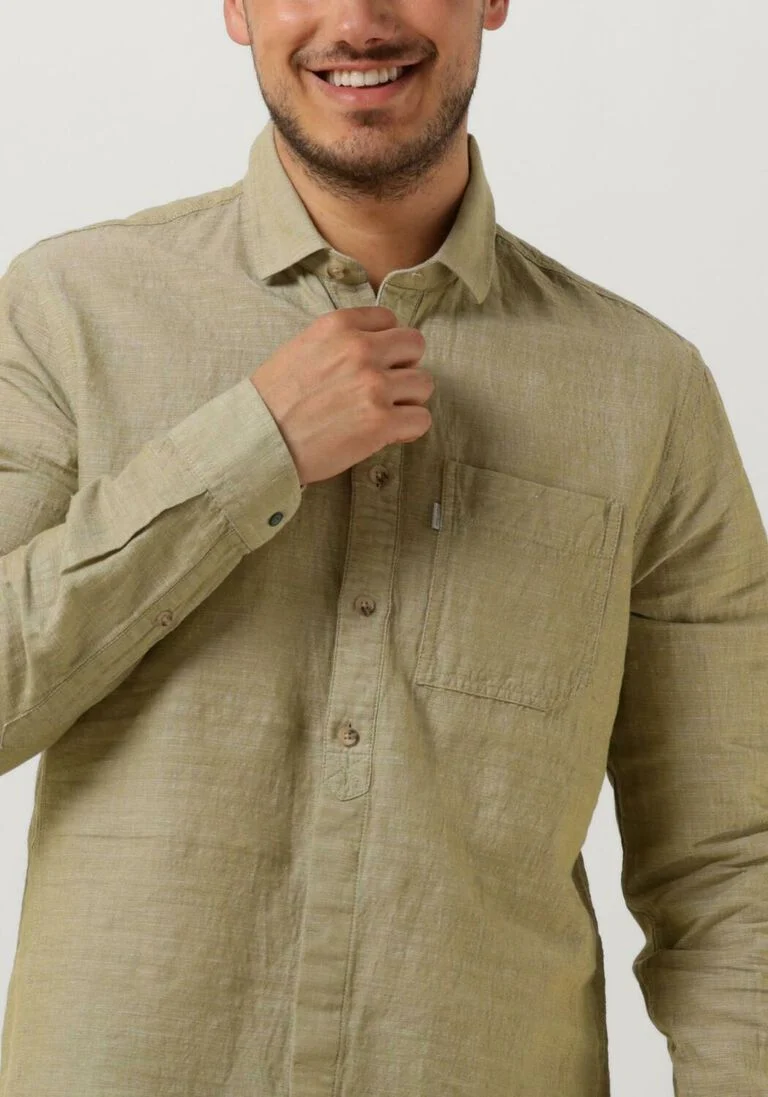 CAST IRON groene cast iron casual overhemd long sleeve shirt co li dobby
