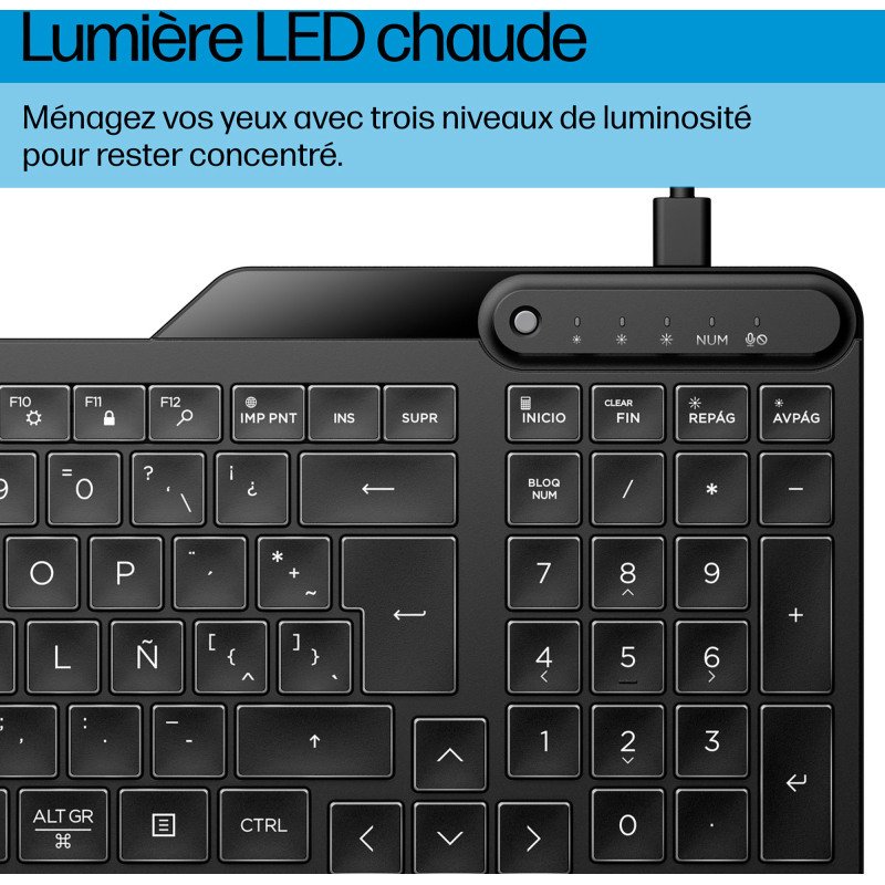 Clavier filaire HP 405 rétroéclairé