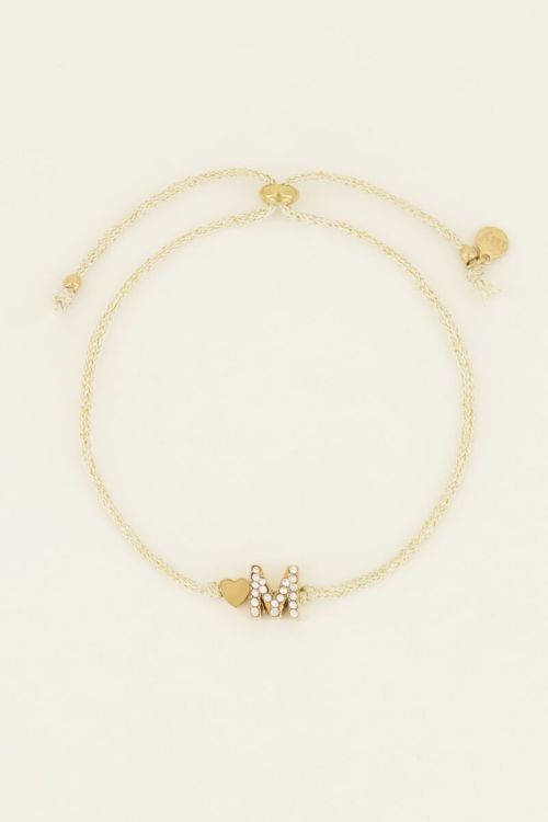 Beige initial armband