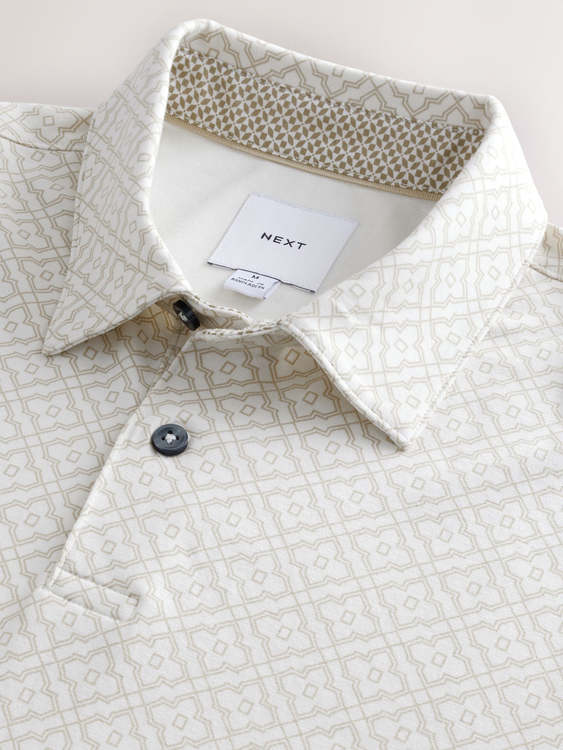 Ecru Geo - Poloshirt met korte mouwen en print