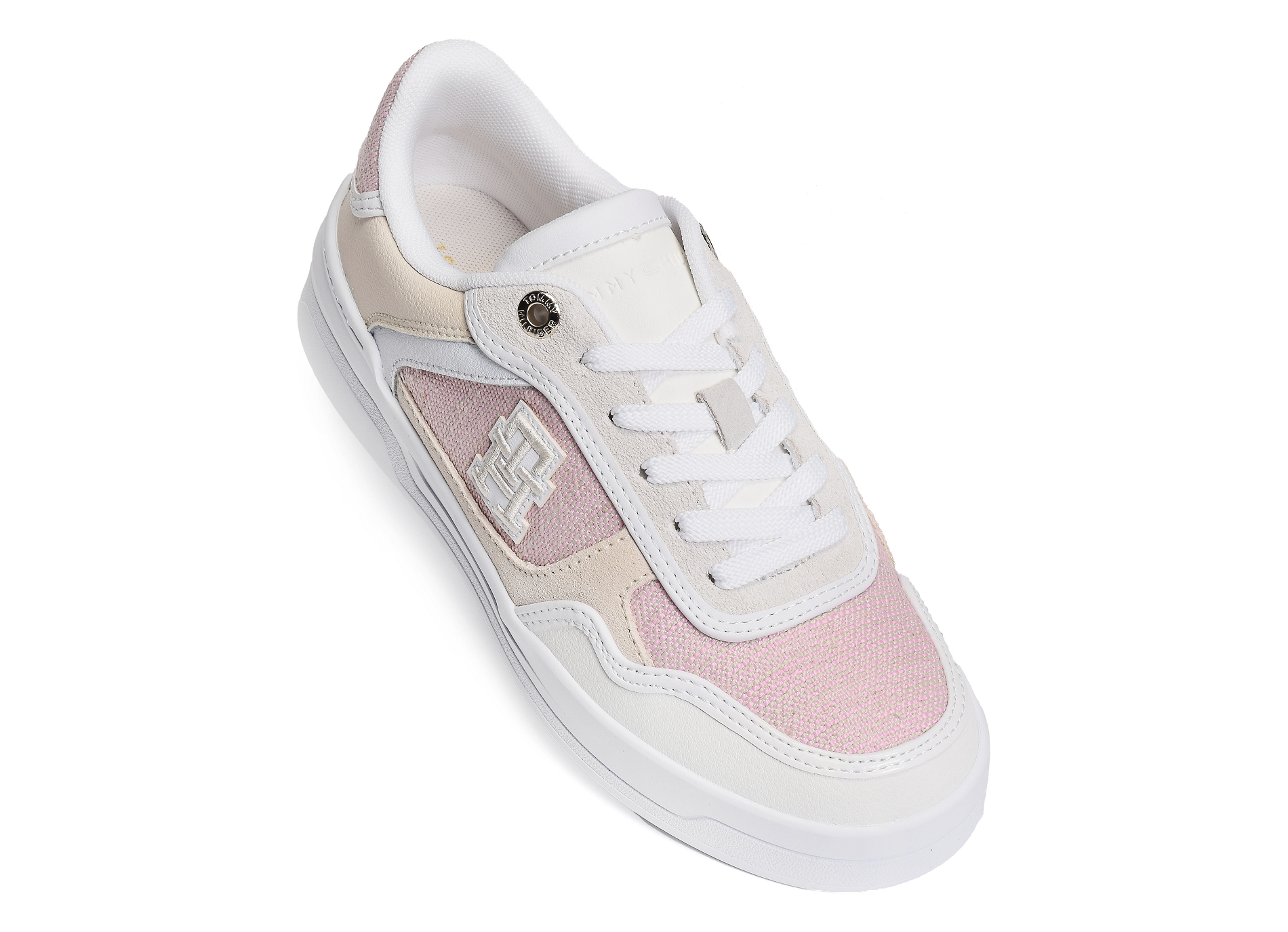 Th woven basket sneaker 7289 blanc rose
