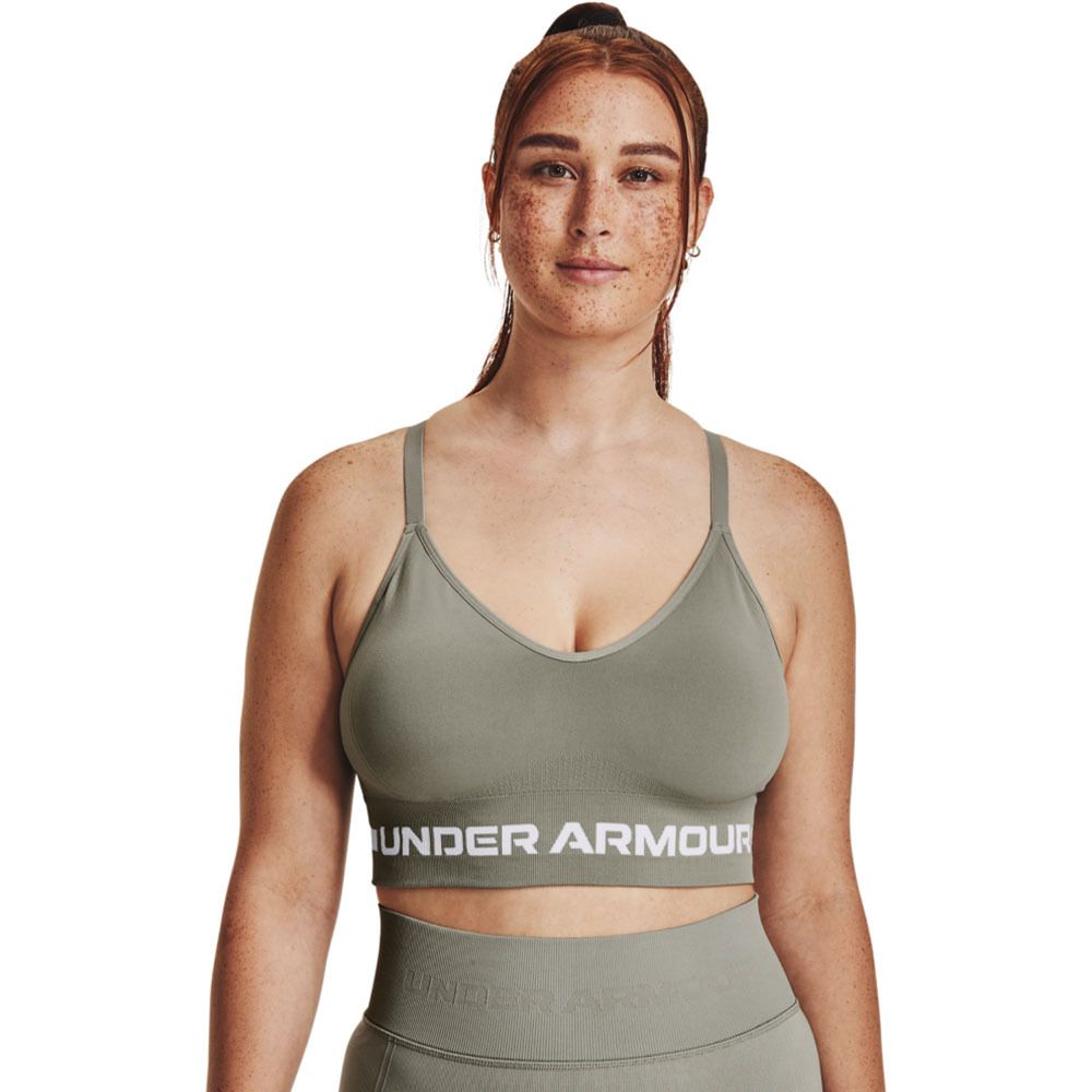 Under Armour SEAMLESS LOW LONG - Brassière Femme vert