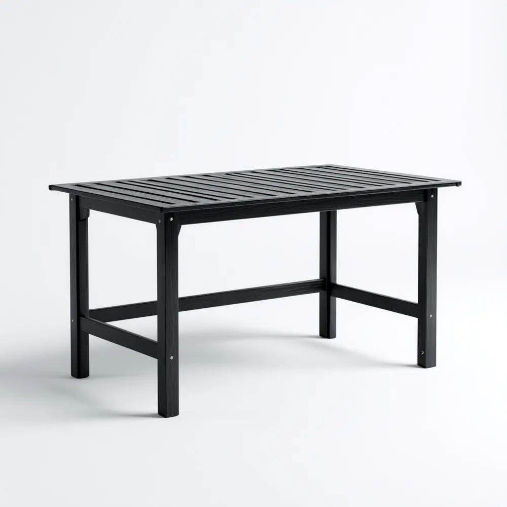 Gartentisch Holz 150x90x74 cm - Schwarz - Modernes Design