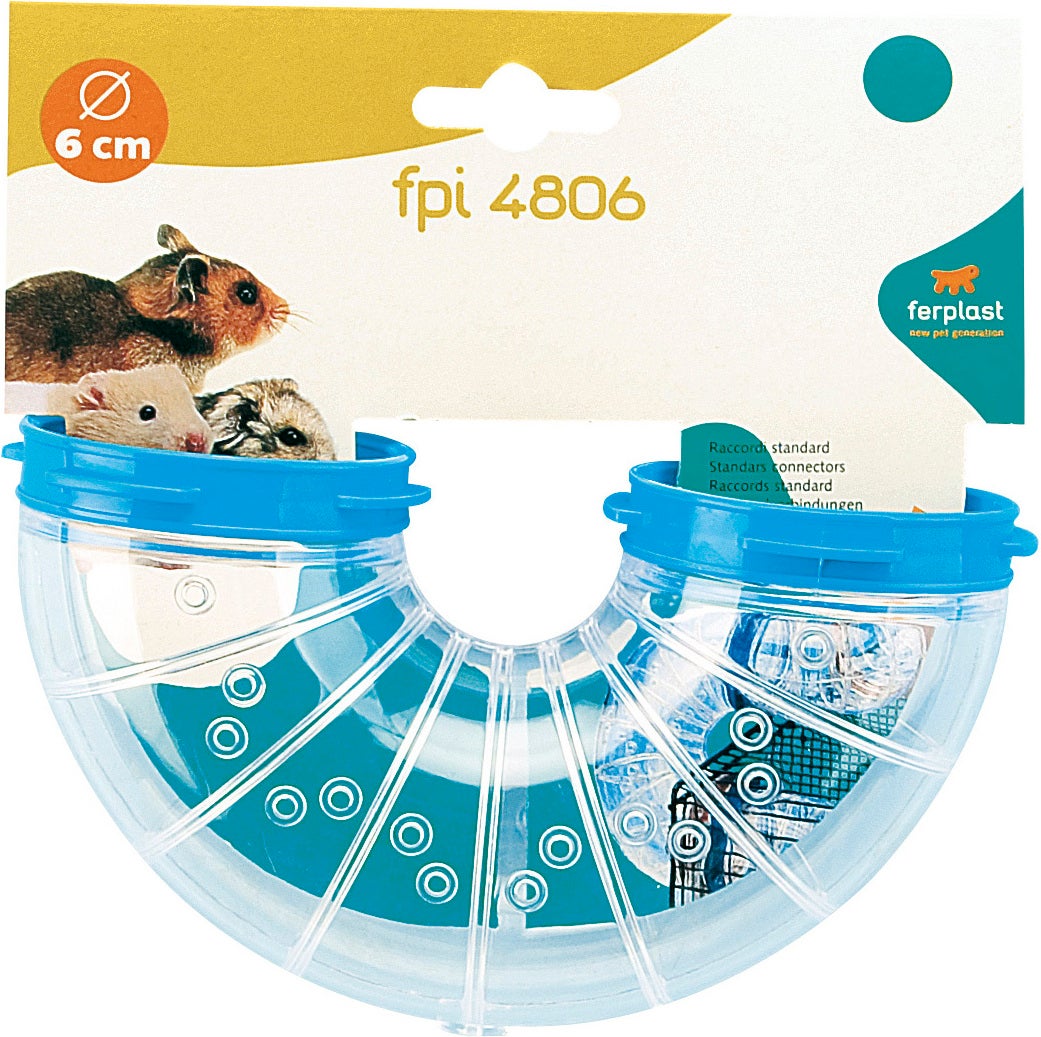 Ferplast knaagdiertunnel U-vorm blauw D 4 cm