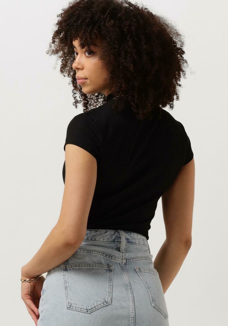 CALVIN KLEIN zwarte calvin klein top seaming rib slim tee