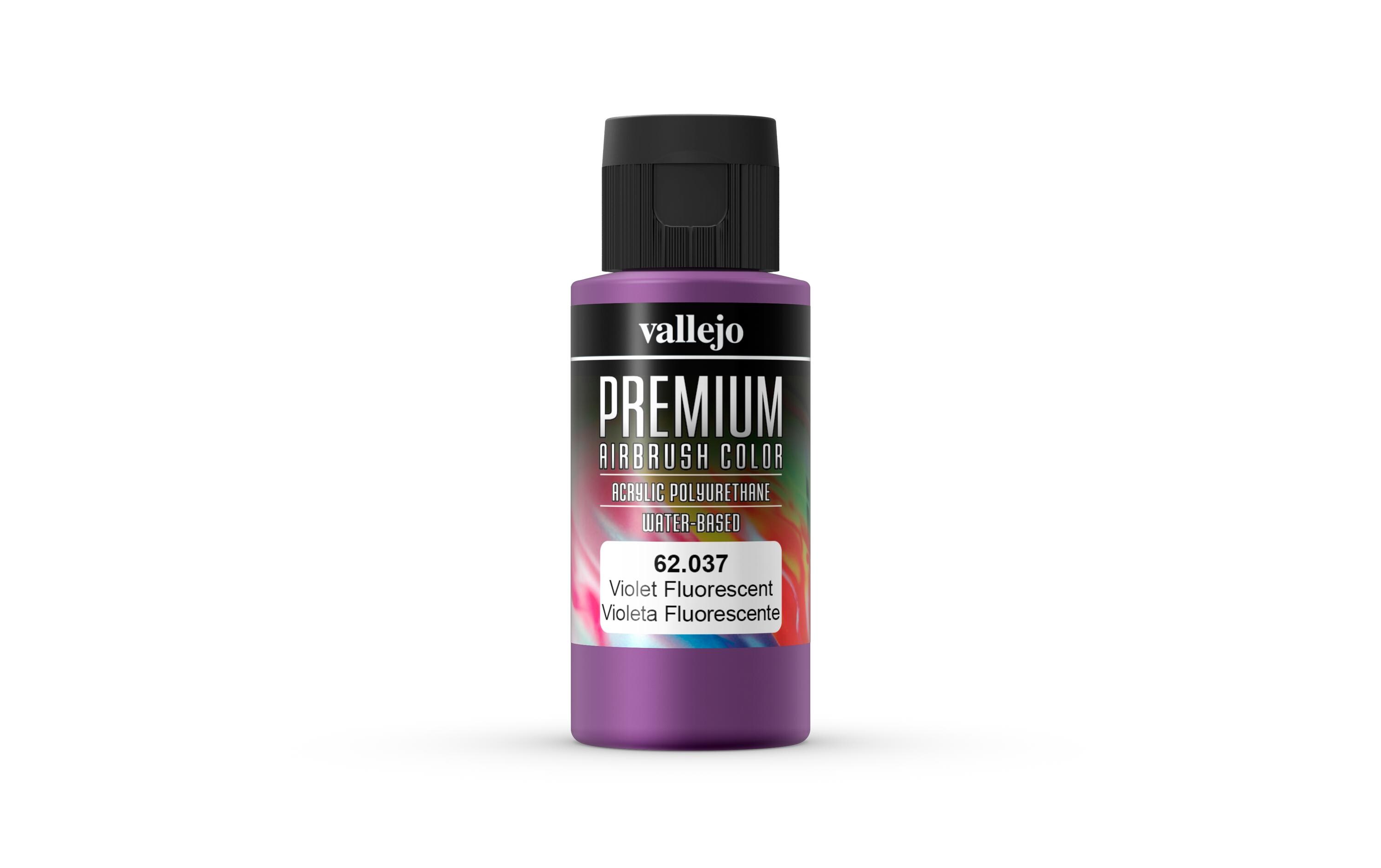 Airbrushfarbe Premium, Fluoreszierend, Violett, 60 mlPremium Airbrush Farbe zum Lackieren von Lexan, Polycarbonat, Glasfaser, Metall und Polyethylene