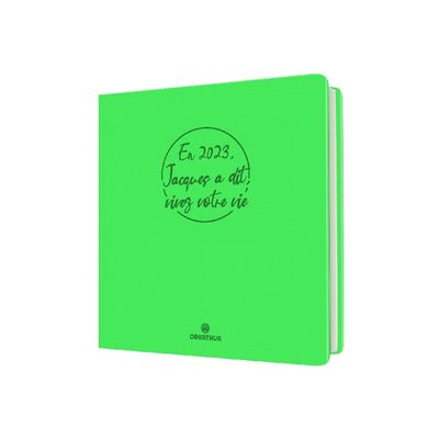 Agenda Camelia - 1 semaine sur 2 pages - 16,5 x 16,5 cm - vert - Oberthur