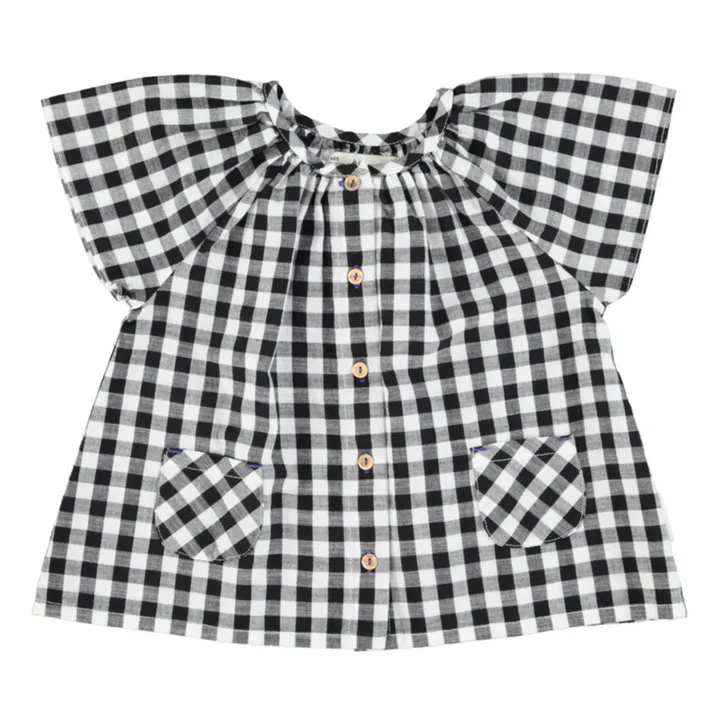 Piupiuchick Blouse Vichy Coton Bio | Noir