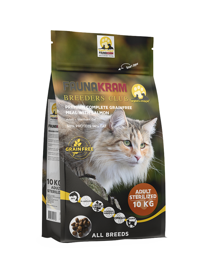 Faunakram - Premium Grainfree Meal with Salmon - 10kg ( obs bedst før 15/5-25)
