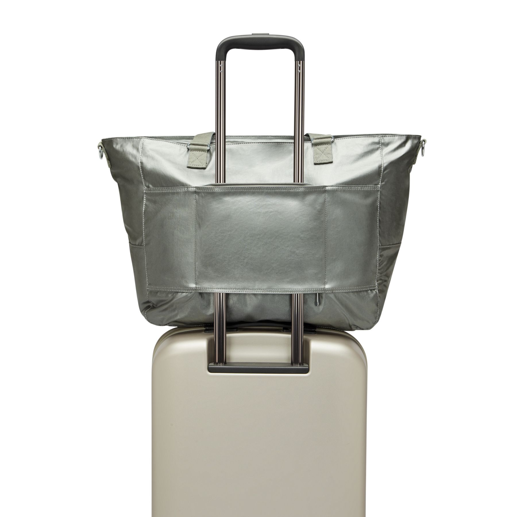ISAAC Grand Sac épaule Avec Bretelle Amovible - Moon Grey Metallic
