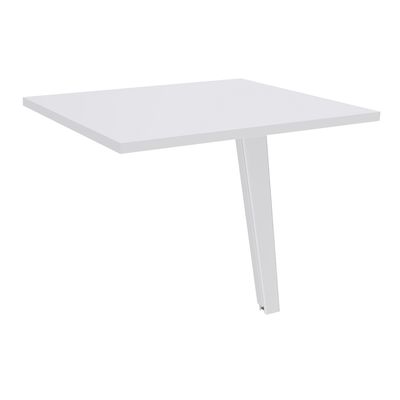Retour direct pour bureau Steely - L80 - 1 Pied métal blanc - plateau blanc