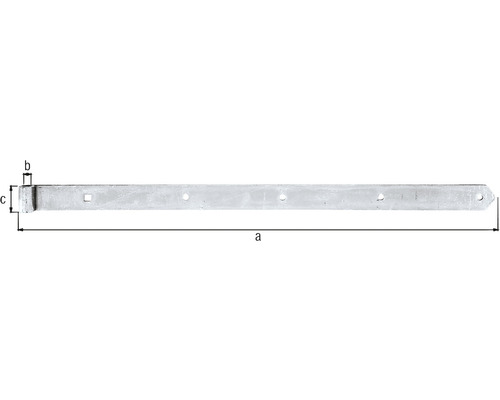 Scharniertype 8 rechte vorm lichtgewicht 800 x 16 x 45 mm verzinkt, dikke film gepassiveerd