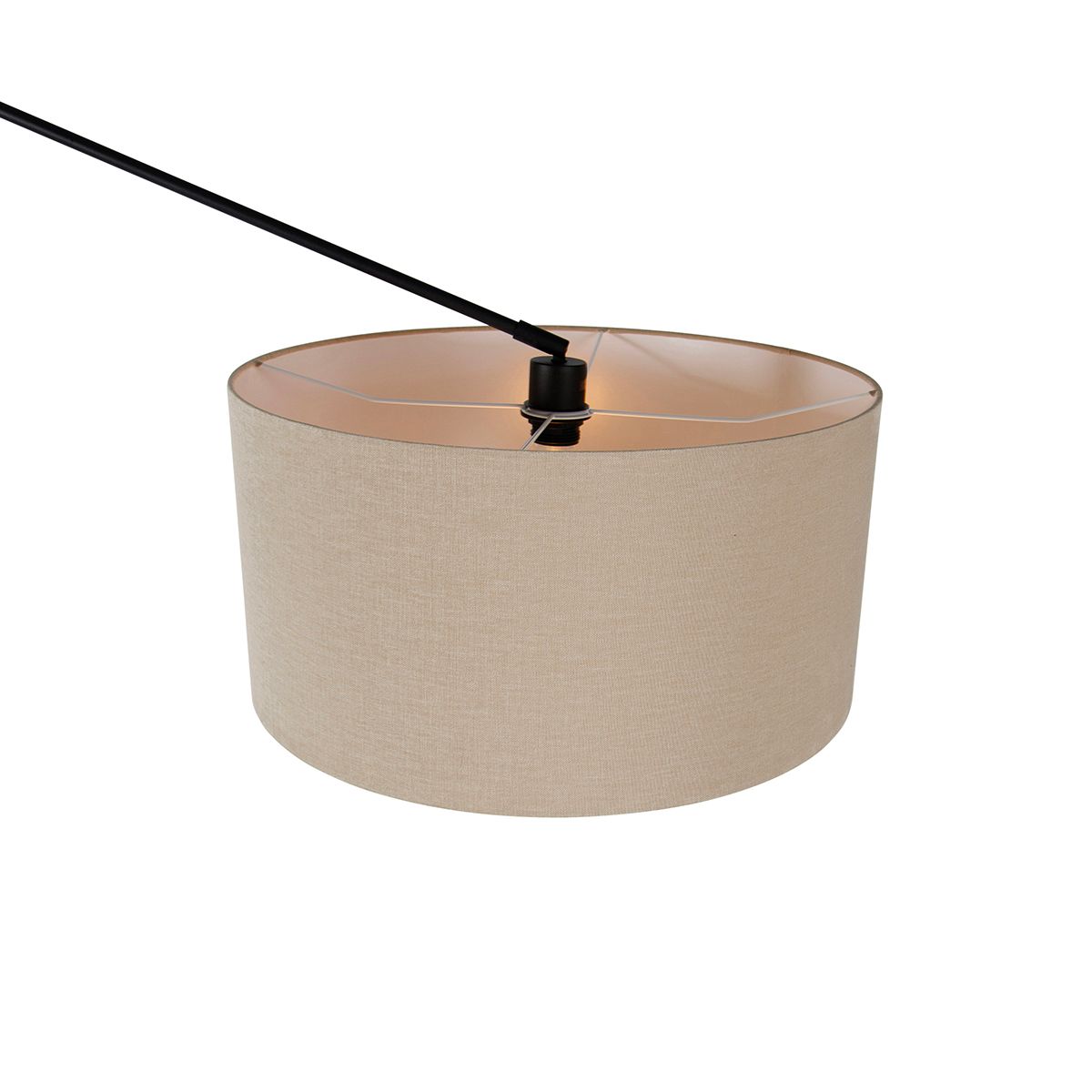 Vloerlamp zwart met kap lichtbruin 50 cm verstelbaar - Editor