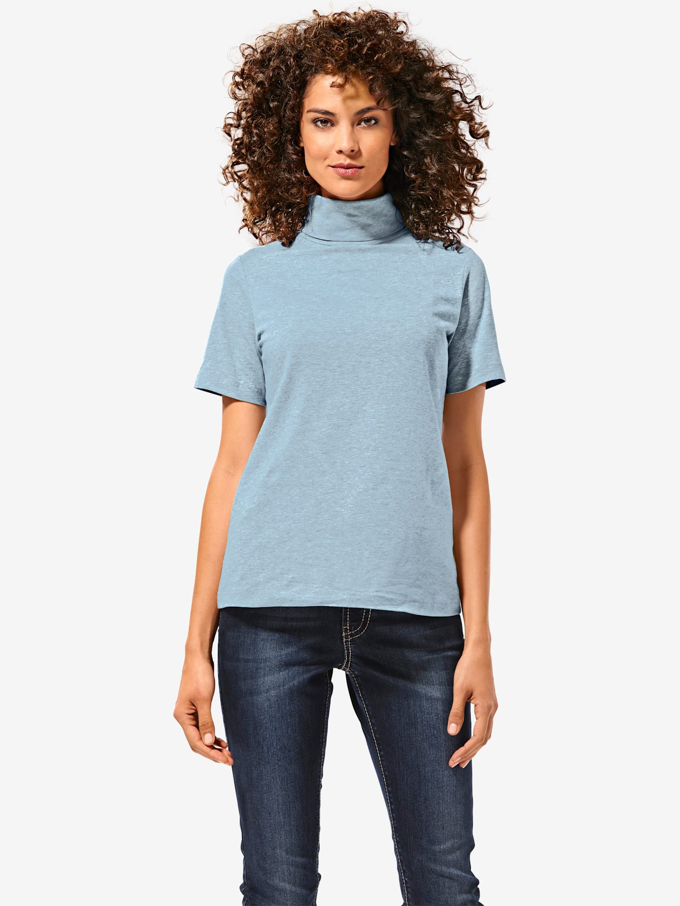 T-shirt col roulé basique facile à associer avec joli col roulé