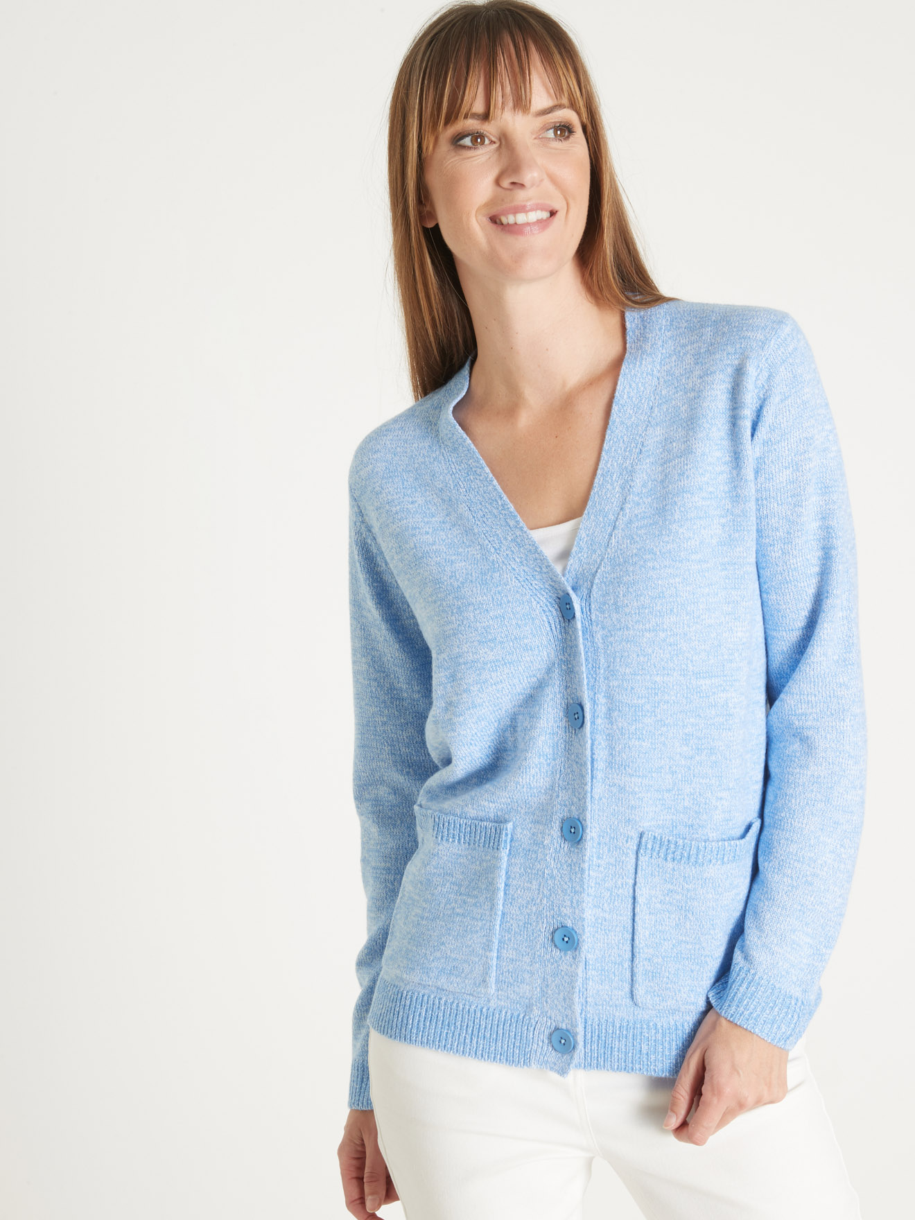 Gilet classique en maille chinée