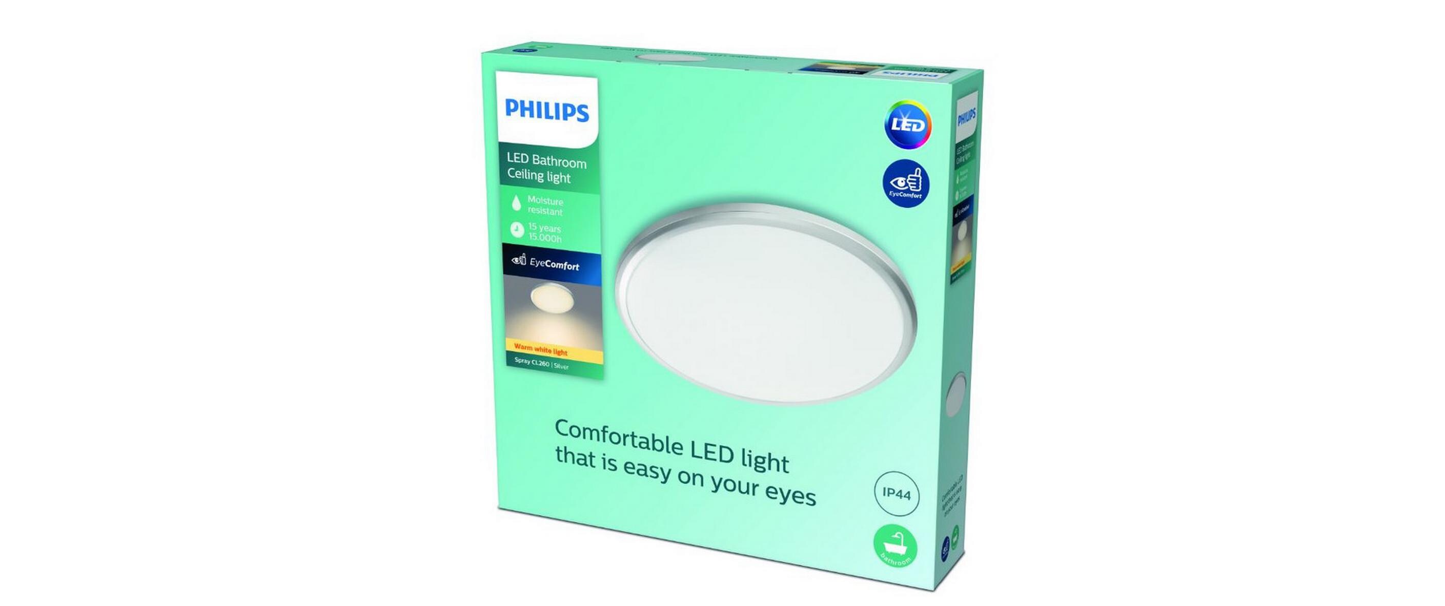 Deckenleuchte Spray, 12W, 2700K, IP44, WeissLED Deckenlampe für eine sanfte Lichtverteilung