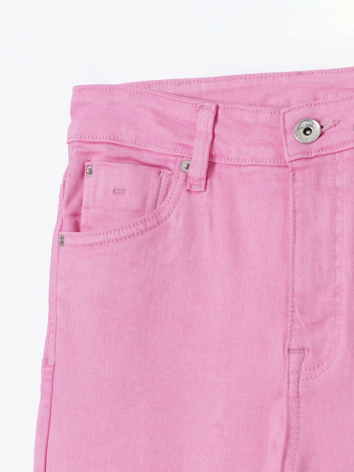 Calça jeans flare mini - Rosa Vigore