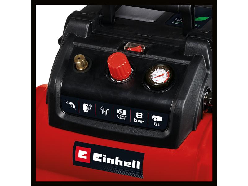 Einhell Kompressor TC-AC 190/6/8 OF Set Tragbarer Kompressor, ölfrei