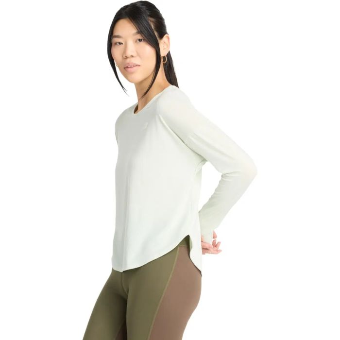New Balance Dame Trøjer Drapey Jersey LS Tee Grøn