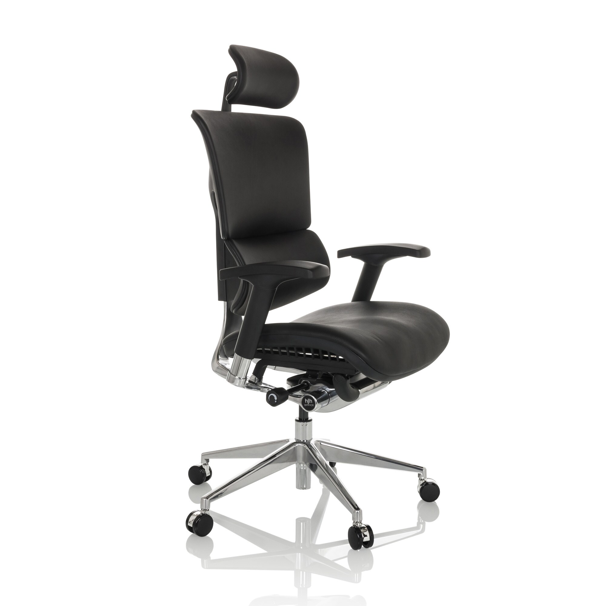 Luxus Chefsessel ERGO-U2 L Leder mit Armlehnen (höhenverstellbar) hjh OFFICE
