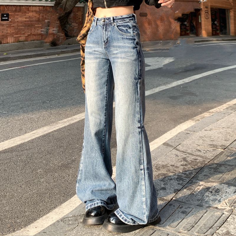 Denimot - Mid Waist Washed Flared Jeans (Diverse designs)