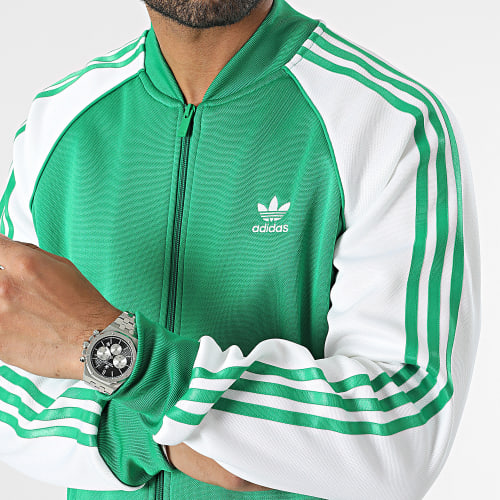 Veste Zippée A Bandes II5772 Vert Blanc