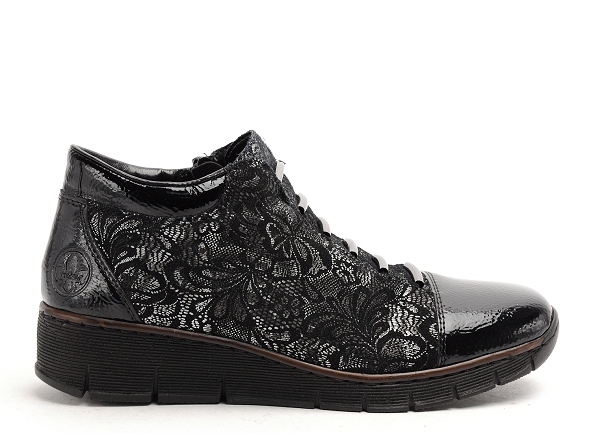 Rieker boots bottine plates femme 53778 noir