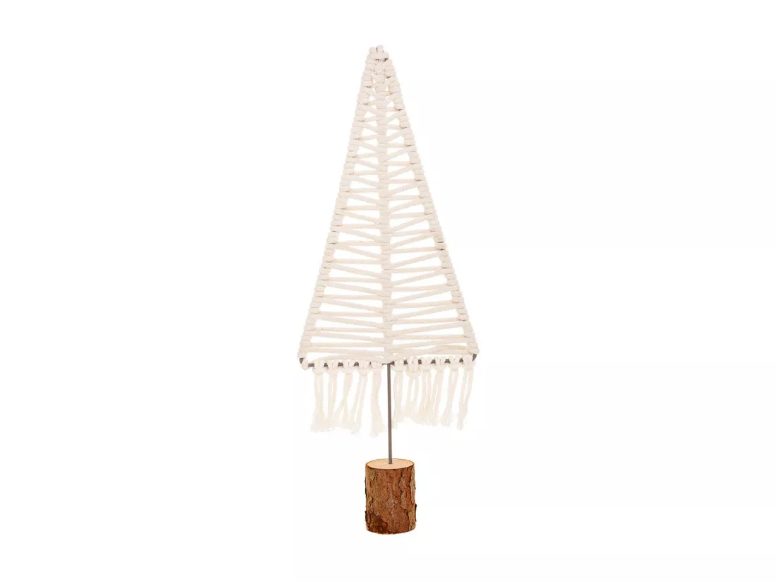 Arbre décoratif en coton tressé blanc 15x01x44h