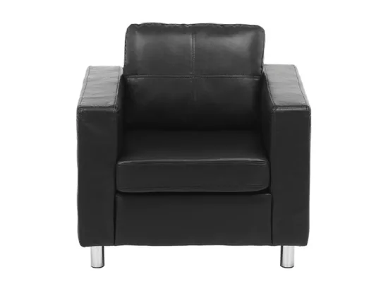 Canapé 3 places et un fauteuil en simili ACKLEY - Noir