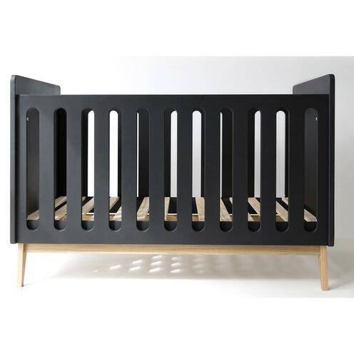 Lit bébé 140x70 transformable en banquette Pure Black - PERICLES