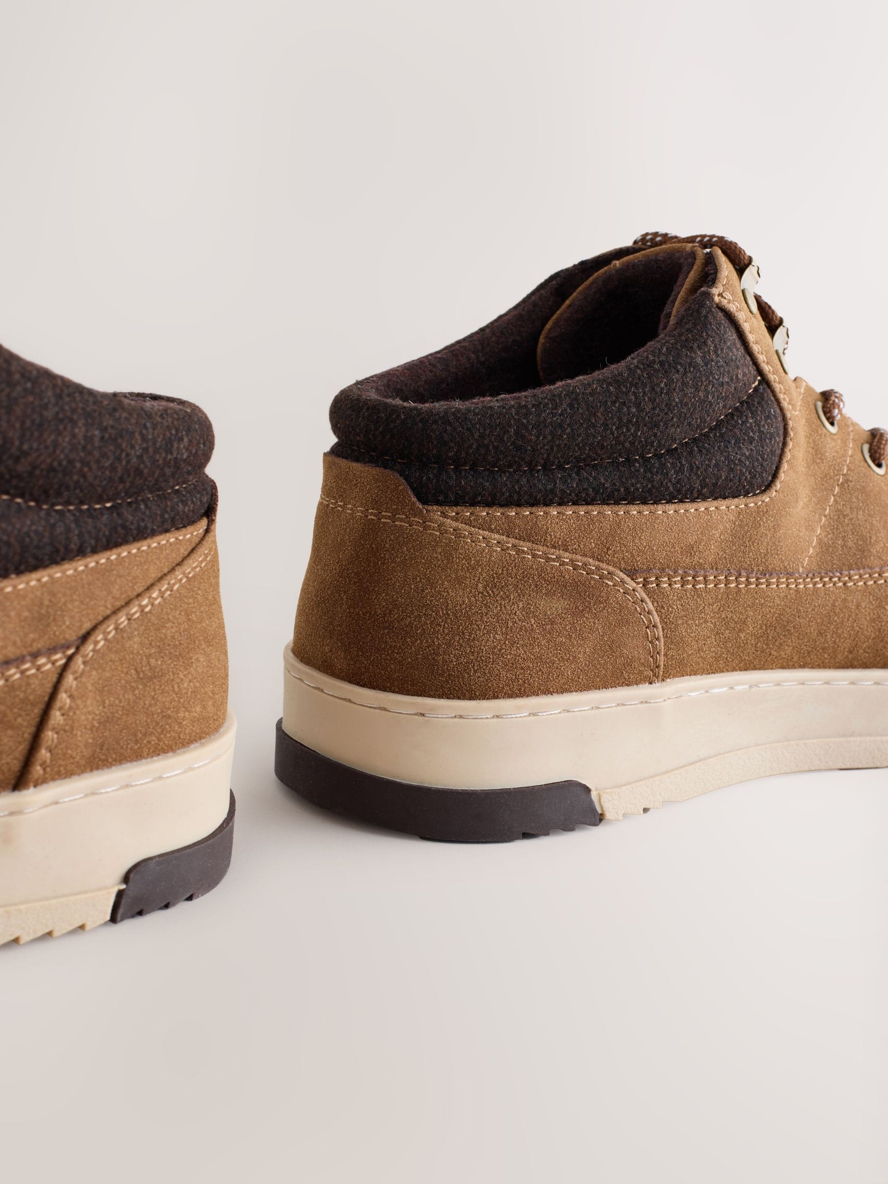Lichtbruin - Knitted Collar Ankle Boots