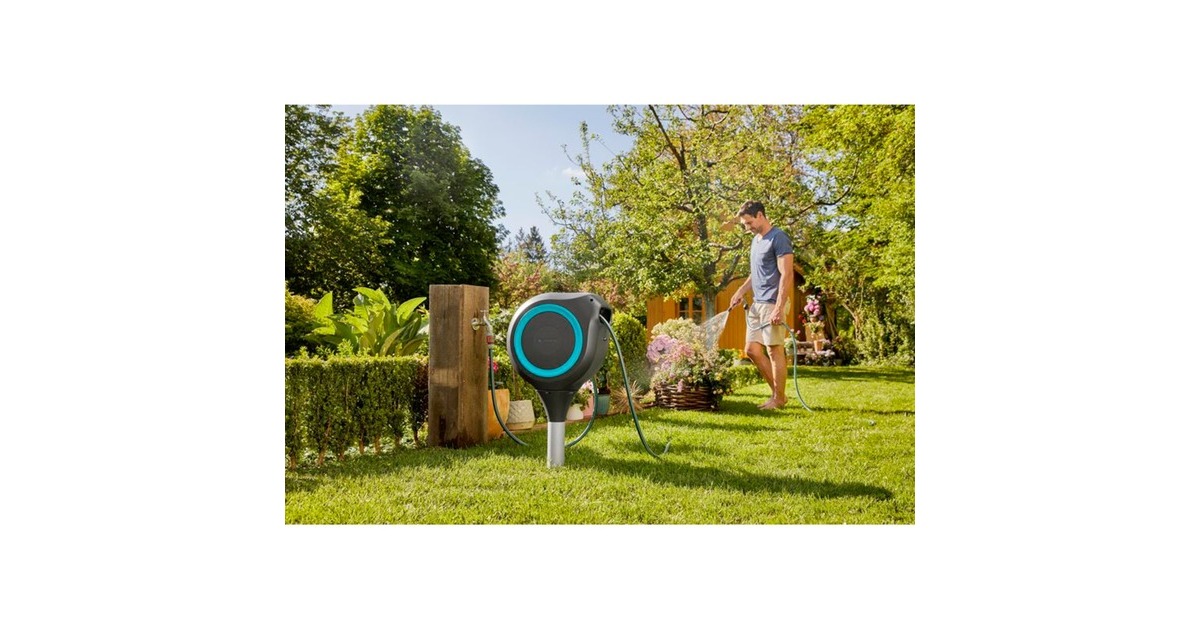 GARDENATuinslangbox RollUp M slanghaspel  (Grijs/turquoise, 18614-20)