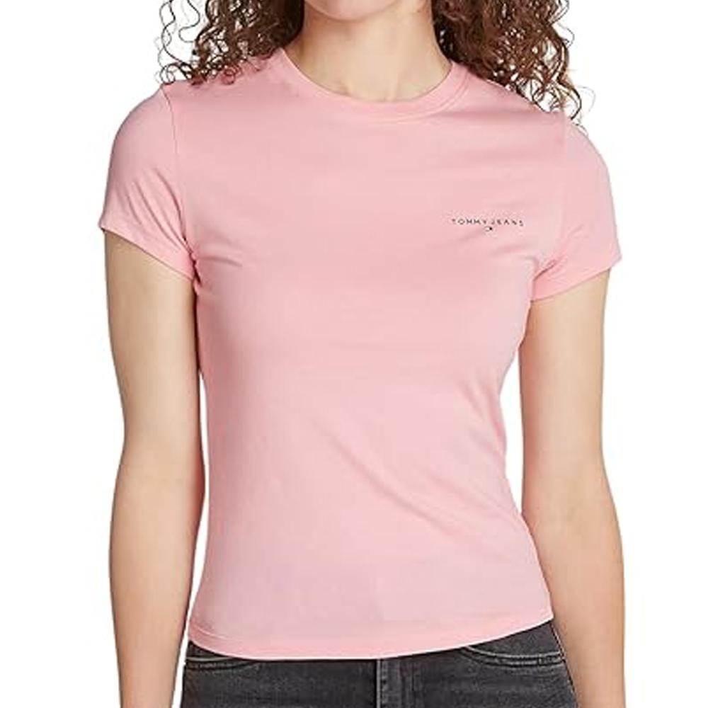 Tommy Hilfiger T-shirt Rose Femme Tommy Hilfiger Slim Linear
